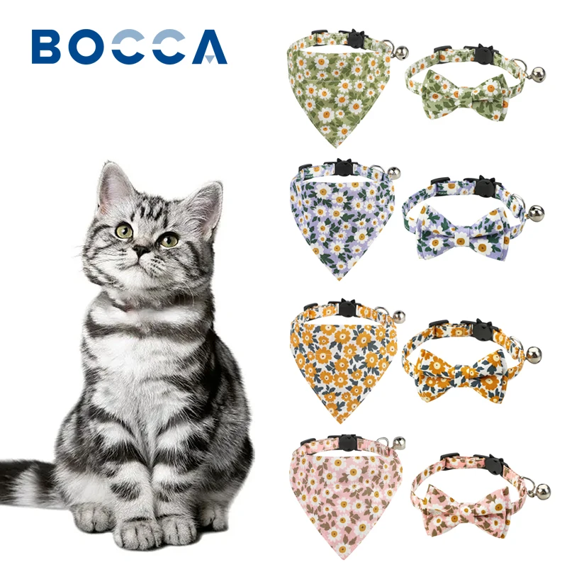 Bocca Flower Cat Collar Saliva Towel Set With Bell Adjustable Cotton Bow Tie Necklace For Kitten Puppy Party Pet High Quality
Bocca Flower Cat Collar Saliva Towel Set With Bell Adjustable Cotton Bow Tie Necklace For Kitten Puppy Party Pet High Quality