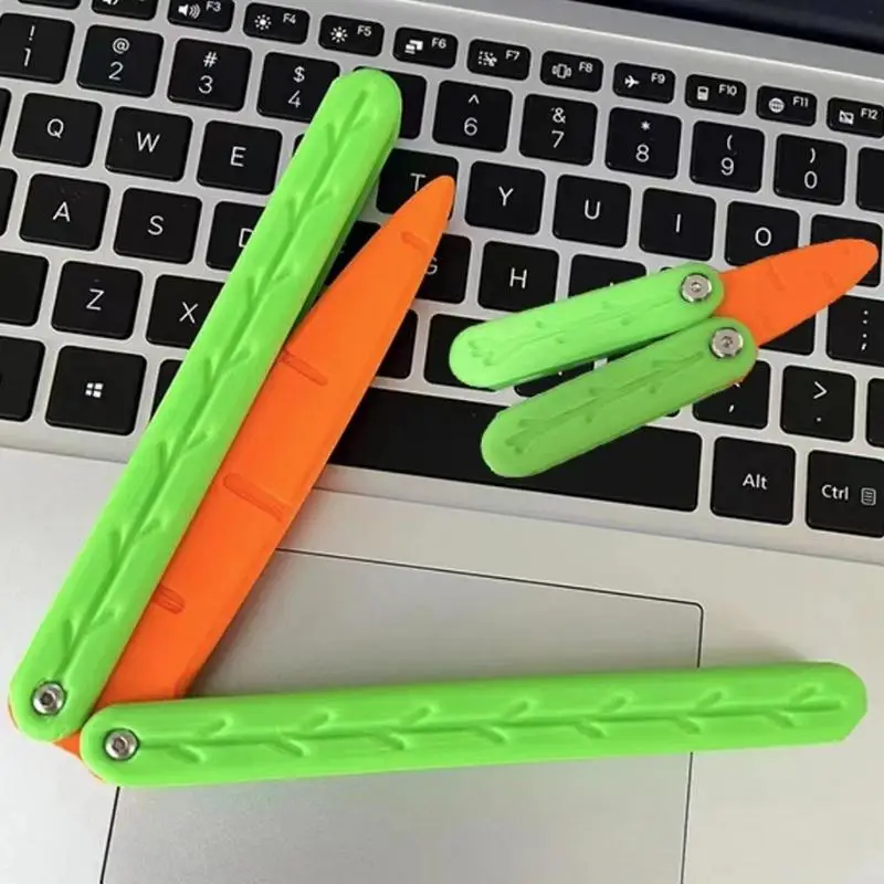 3D Carrot Butterfly Knifes Cartoon Carrot Design Gravity Swing Toy Training Butterfly Knifes Flat Replace Toy Halloween Gift
3D Carrot Butterfly Knifes Cartoon Carrot Design Gravity Swing Toy Training Butterfly Knifes Flat Replace Toy Halloween Gift