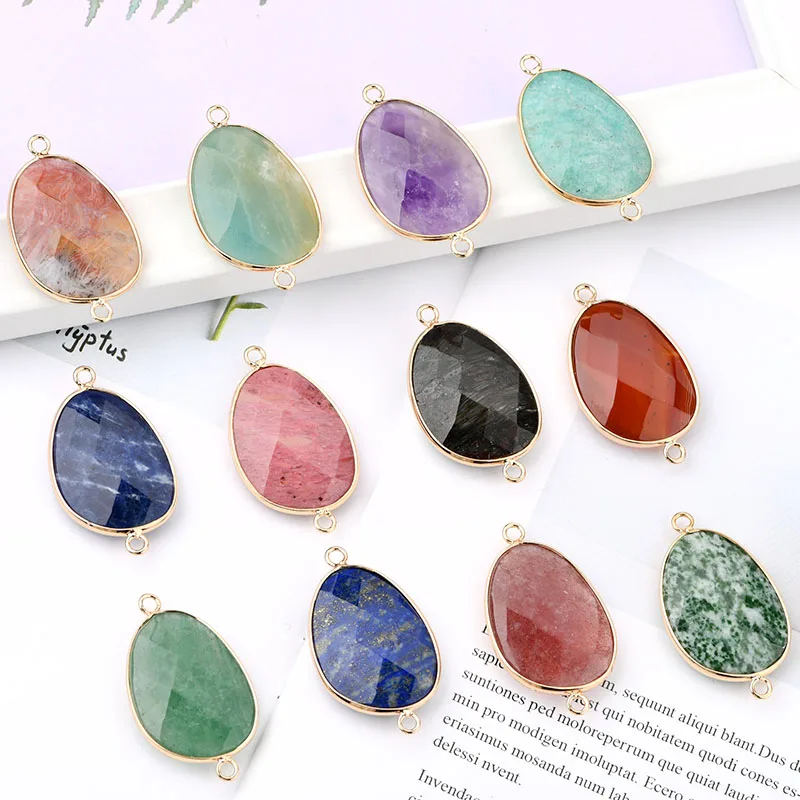 Gold Bezel Natural Stone Bead Irregular Thin Slice Charm Connector Color Crystal Gem Jewelry Making Double Headed Bracelet Parts
Gold Bezel Natural Stone Bead Irregular Thin Slice Charm Connector Color Crystal Gem Jewelry Making Double Headed Bracelet Parts