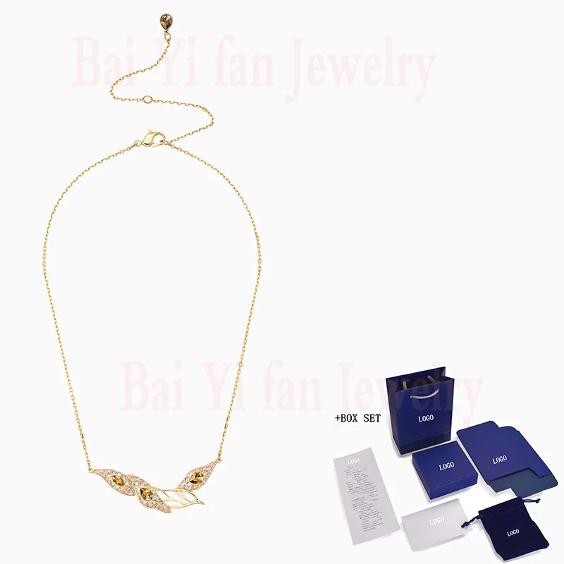 Fashion SWA New GRACEFUL BLOOM Ladies Necklace Golden Leaf Grab Petal Shape Pattern Crystal Ladies Elegant Jewelry Gift
Fashion SWA New GRACEFUL BLOOM Ladies Necklace Golden Leaf Grab Petal Shape Pattern Crystal Ladies Elegant Jewelry Gift