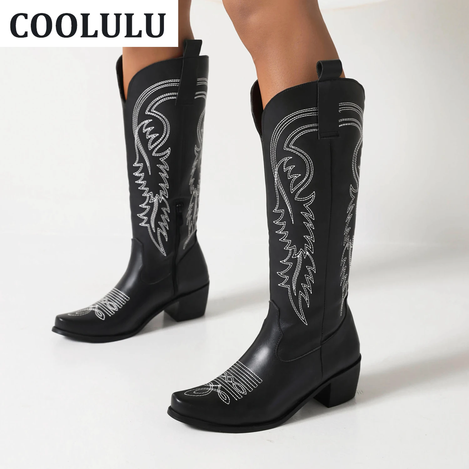 COOLULU Mid Heel Western Knee High Boots for Women Cowboy Knee Length Boots All Match Embroidery Cowgirl Riding Boots
COOLULU Mid Heel Western Knee High Boots for Women Cowboy Knee Length Boots All Match Embroidery Cowgirl Riding Boots