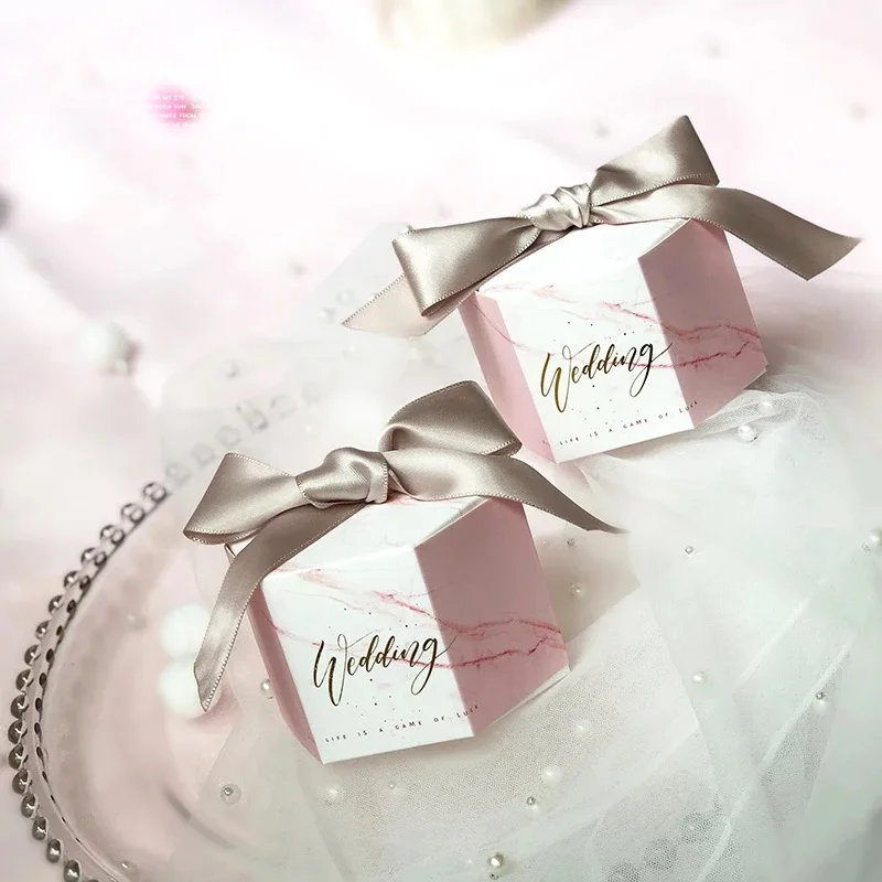 50pcs Hexagonal New Pink Marble style Candy Boxes Wedding Favors Party Giveaways Gift Box with pink/grey ribbons
50pcs Hexagonal New Pink Marble style Candy Boxes Wedding Favors Party Giveaways Gift Box with pink/grey ribbons
