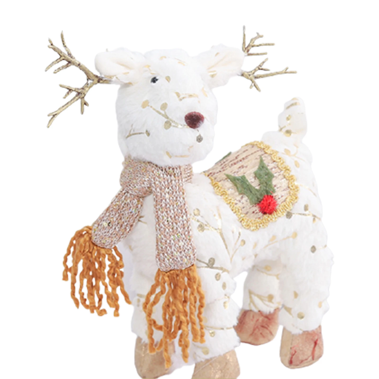 

Christmas Doll Fuzzy Stuffed Cartoon Snowman/Elk Plush Toy Pacify Doll Bedside Cushion Seasonal Xmas Gift For Kids