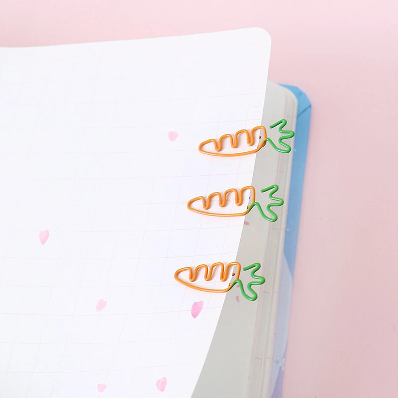 10 Pcs Creative Colorful Fruit Cute Carrot Shaped Paperclip Large Curved Pins School Office Stationery Supplies 
10 Pcs Creative Colorful Fruit Cute Carrot Shaped Paperclip Large Curved Pins School Office Stationery Supplies