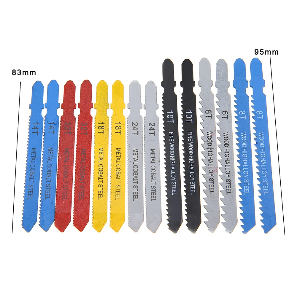 14 Pcs JigSaw Blades Fitting T-Shank HCS For Plastic Wood Cutting Tools 6T 32T Cutting Tools Accessories
14 Pcs JigSaw Blades Fitting T-Shank HCS For Plastic Wood Cutting Tools 6T 32T Cutting Tools Accessories