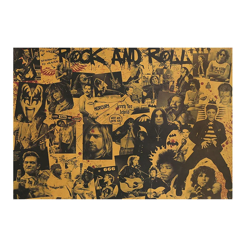 Classic rocker collection kraft paper posters, wall stickers, home decoration painting KTV decorative paintings
Classic rocker collection kraft paper posters, wall stickers, home decoration painting KTV decorative paintings