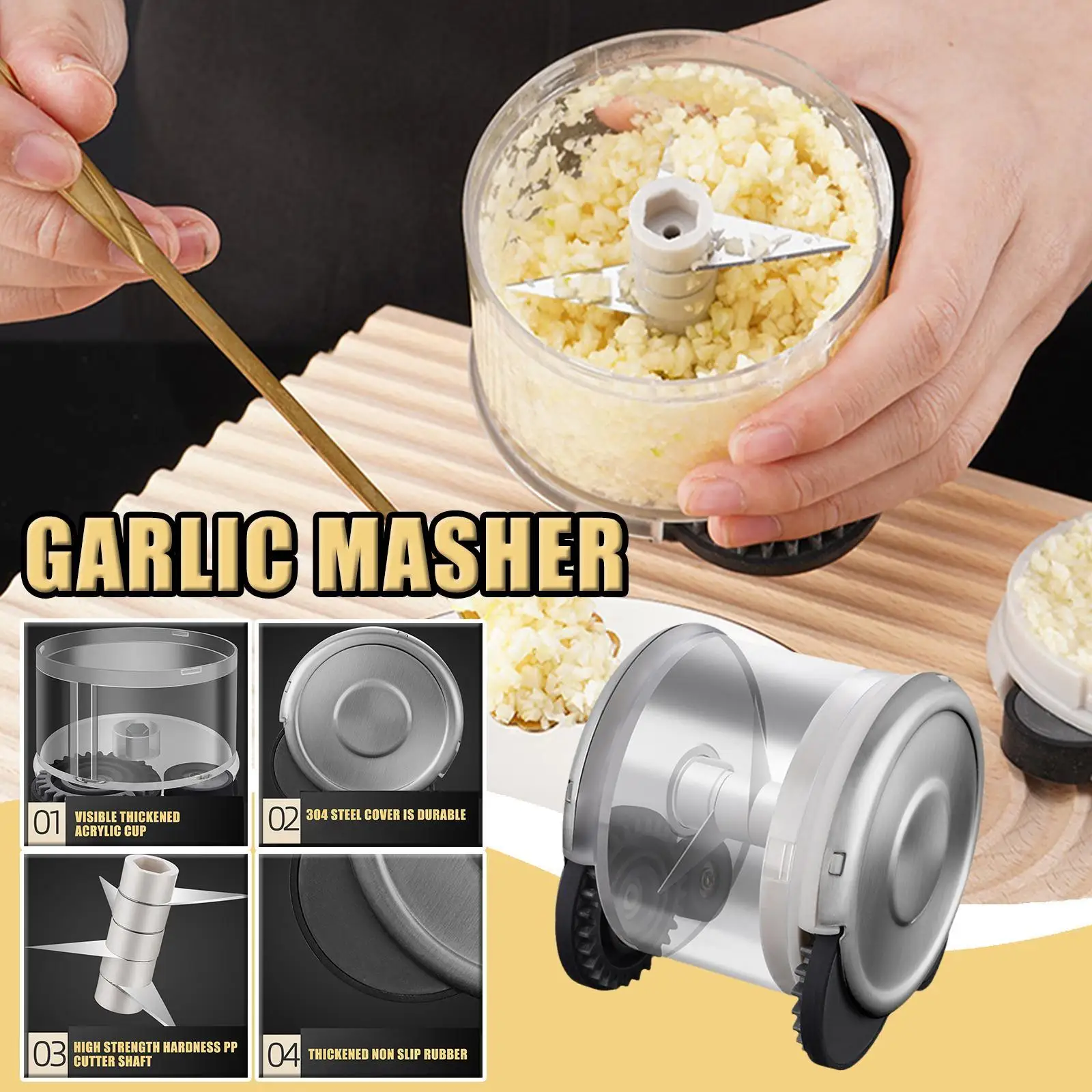 Roller Garlic Crusher Vegetables Cutter Manual Chopper Meat Grinders Garlic Press Mud Grinding Multi-function Kitchen Utensils
Roller Garlic Crusher Vegetables Cutter Manual Chopper Meat Grinders Garlic Press Mud Grinding Multi-function Kitchen Utensils