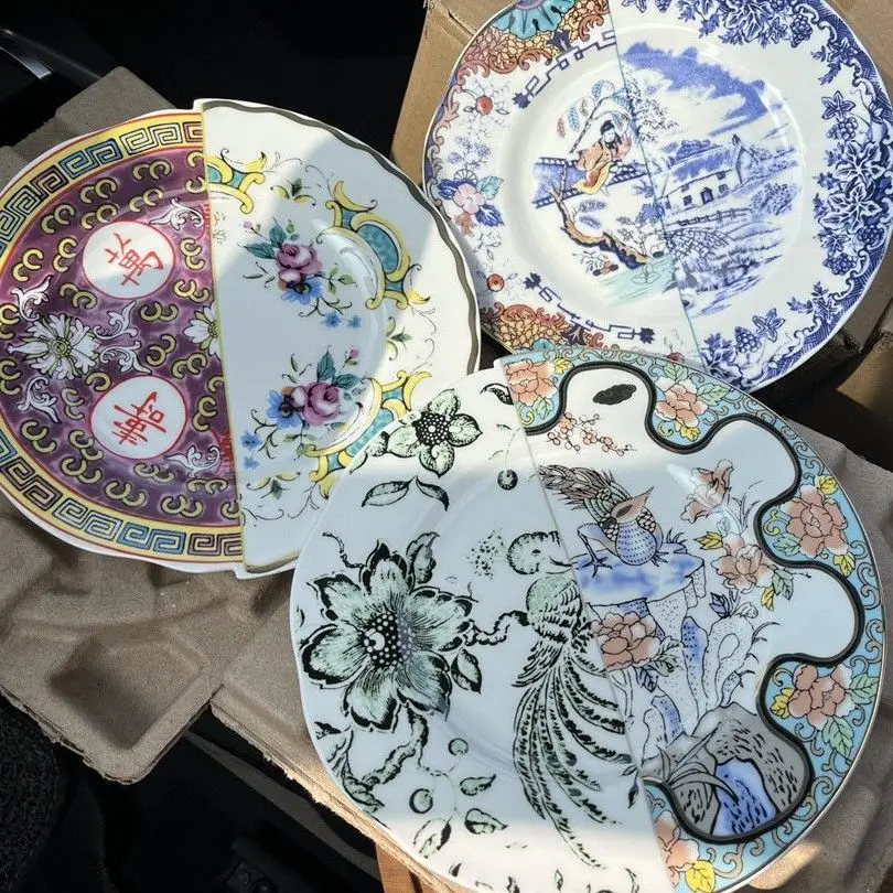 

Итальянская необычная китайская и Западная креативная обеденная тарелка Seletti из 3 частей, набор высококачественных тарелок
