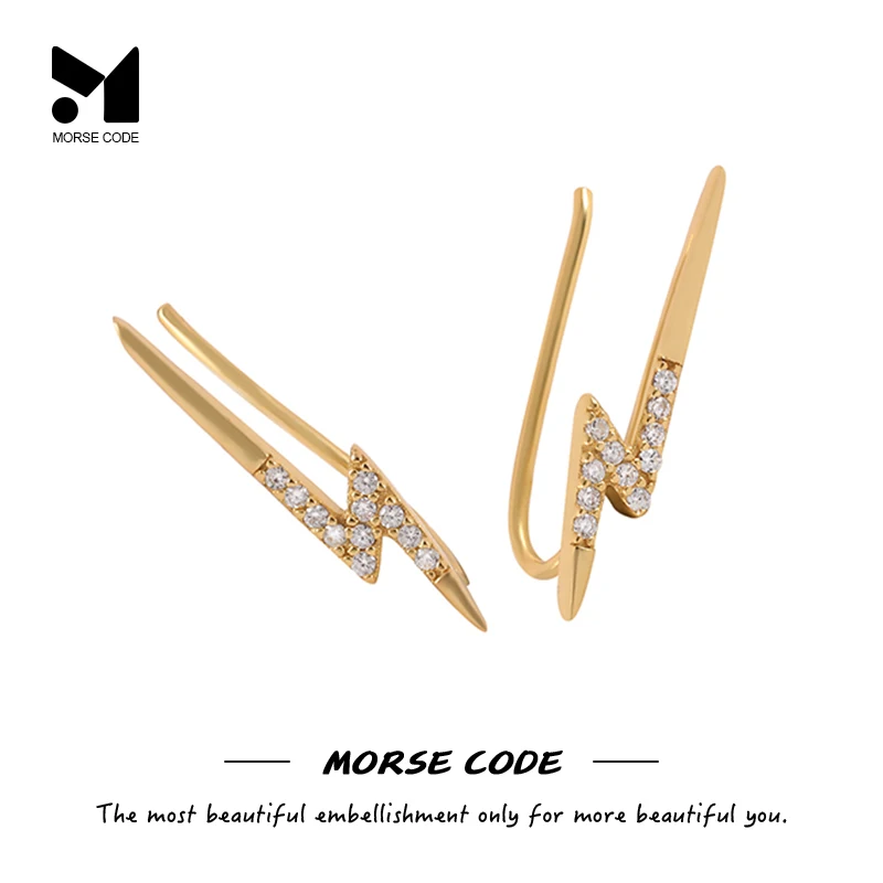 MC Piercing Lightning Earring Triangle Zircon Stud Earrings for Woman Wedding S925 Sterling Silver Fine Jewelry Brincos Gifts
MC Piercing Lightning Earring Triangle Zircon Stud Earrings for Woman Wedding S925 Sterling Silver Fine Jewelry Brincos Gifts