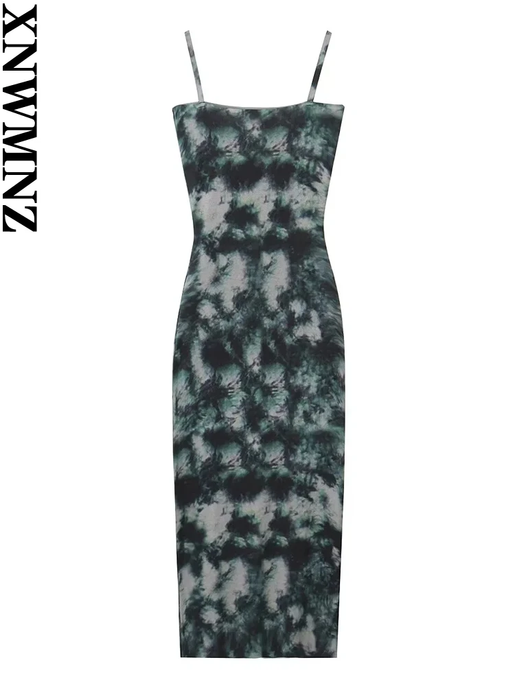 XNWMNZ Women's Fashion 2023 Tie Dye Printed Knit dress Women Holiday Style Straight Neck Thin Straps Slim Female Midi Dresses 
XNWMNZ Women's Fashion 2023 Tie Dye Printed Knit dress Women Holiday Style Straight Neck Thin Straps Slim Female Midi Dresses