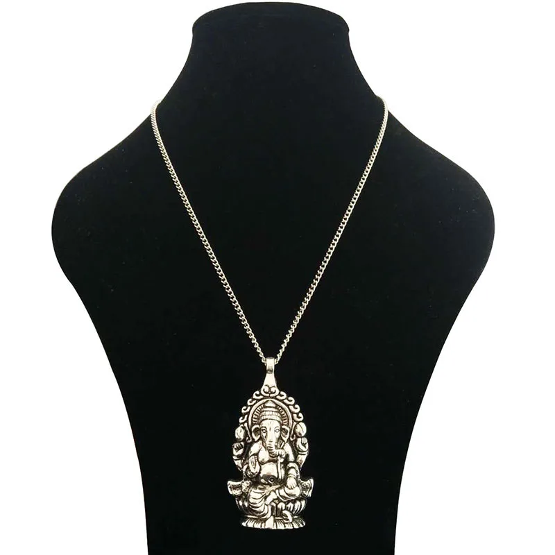1 x Tibetan Silver Metal Large Ganesha Elephant Hindu God Of Beginnings Pendant Necklaces on Long Chain Lagenlook 34"
1 x Tibetan Silver Metal Large Ganesha Elephant Hindu God Of Beginnings Pendant Necklaces on Long Chain Lagenlook 34"