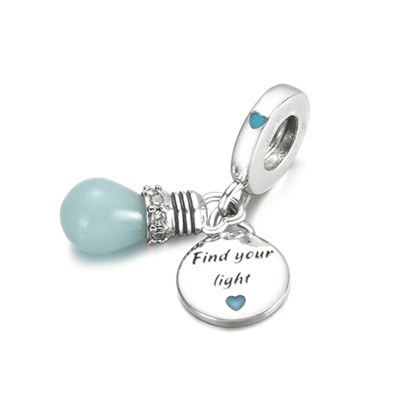Fit Pandora Charms Bracelet Cute Blue Enamel Electric Bulb Beads DIY Jewelry For Women Heart Find your light Pendant Accessories
Fit Pandora Charms Bracelet Cute Blue Enamel Electric Bulb Beads DIY Jewelry For Women Heart Find your light Pendant Accessories