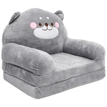 Folding Childrens Sofa Kids Baby Plush Seats Infants Chair Elephant Shaped Couch Earth Tones