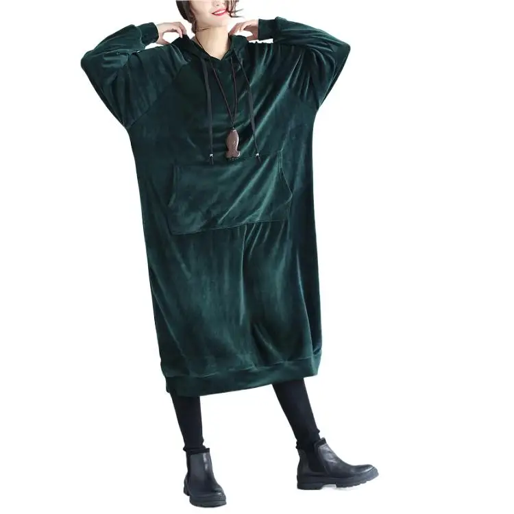 2022 Autumn Casual pleuche Long Hooded Dress with big Pockets fashion winter velvet dress,Spring long dress vestidos
2022 Autumn Casual pleuche Long Hooded Dress with big Pockets fashion winter velvet dress,Spring long dress vestidos