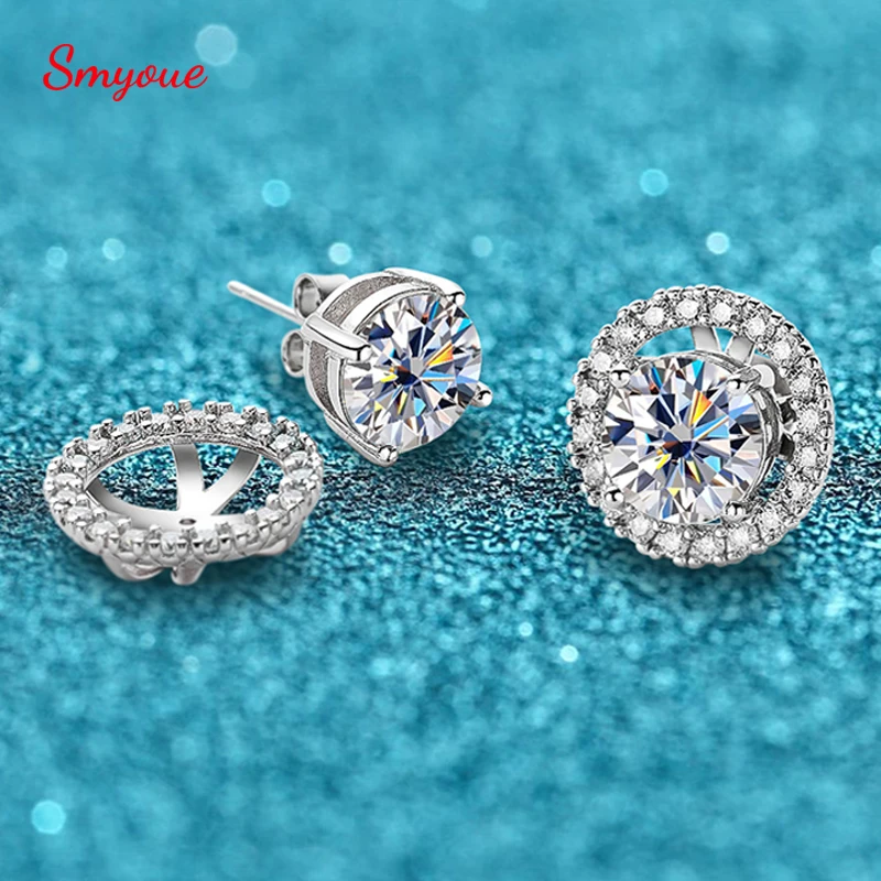 

Smyoue 2ct+0.3ct Full Moissanite Studs Earring for Women Sparkling Diamond Wedding Party Ear Stud S925 Sterling Silver Jewelry