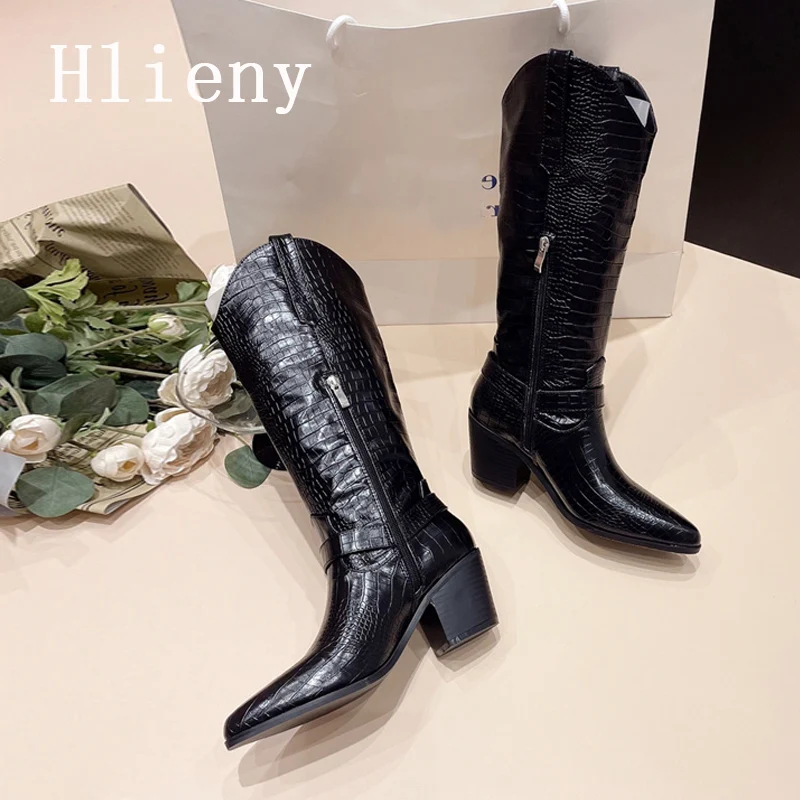 Hlieny женские кожаные сапоги на высоком каблуке с принтом змеиной кожи Дизайнерская обувь на массивном каблуке 2023 зимние длинные сапоги в западном стиле сапоги до колена на молнии черные
Hlieny женские кожаные сапоги на высоком каблуке с принтом змеиной кожи Дизайнерская обувь на массивном каблуке 2023 зимние длинные сапоги в западном стиле сапоги до колена на молнии черные