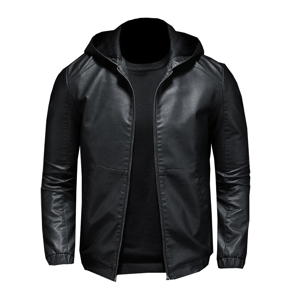 Men Black Hooded Faux Leather Jacket Autumn Winter Motorcycle Warm PU Biker Vintage Coat Male Casual Slim Pilot Leather Jackets
Men Black Hooded Faux Leather Jacket Autumn Winter Motorcycle Warm PU Biker Vintage Coat Male Casual Slim Pilot Leather Jackets