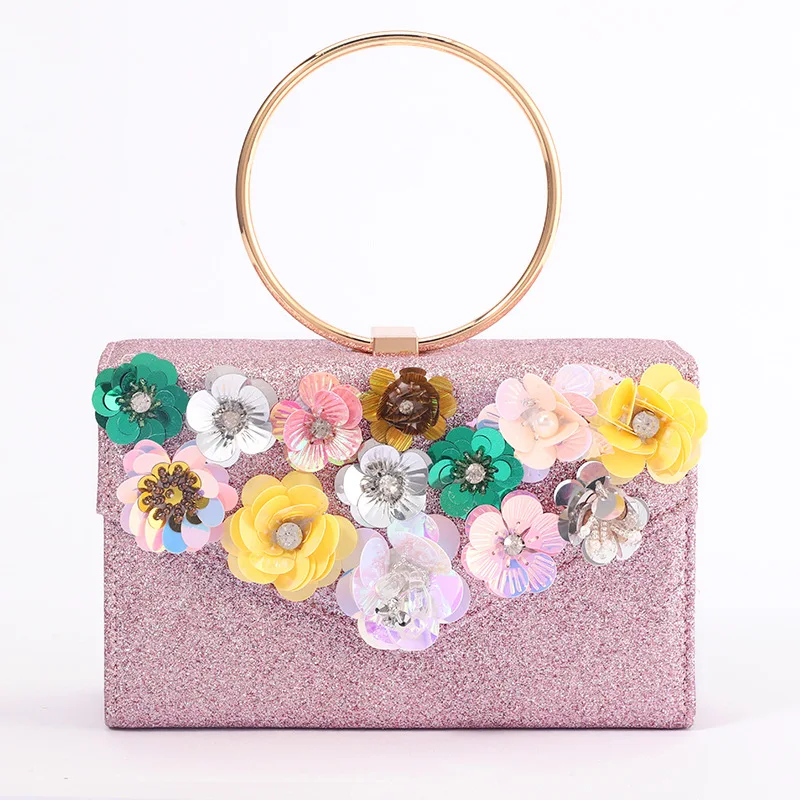 Delicate Luxury Sequins Flower Clutch Evening Bags Wedding Purses Bridal Handbags Women Party Metal Circle Handle Box Dinner Bag
Delicate Luxury Sequins Flower Clutch Evening Bags Wedding Purses Bridal Handbags Women Party Metal Circle Handle Box Dinner Bag
