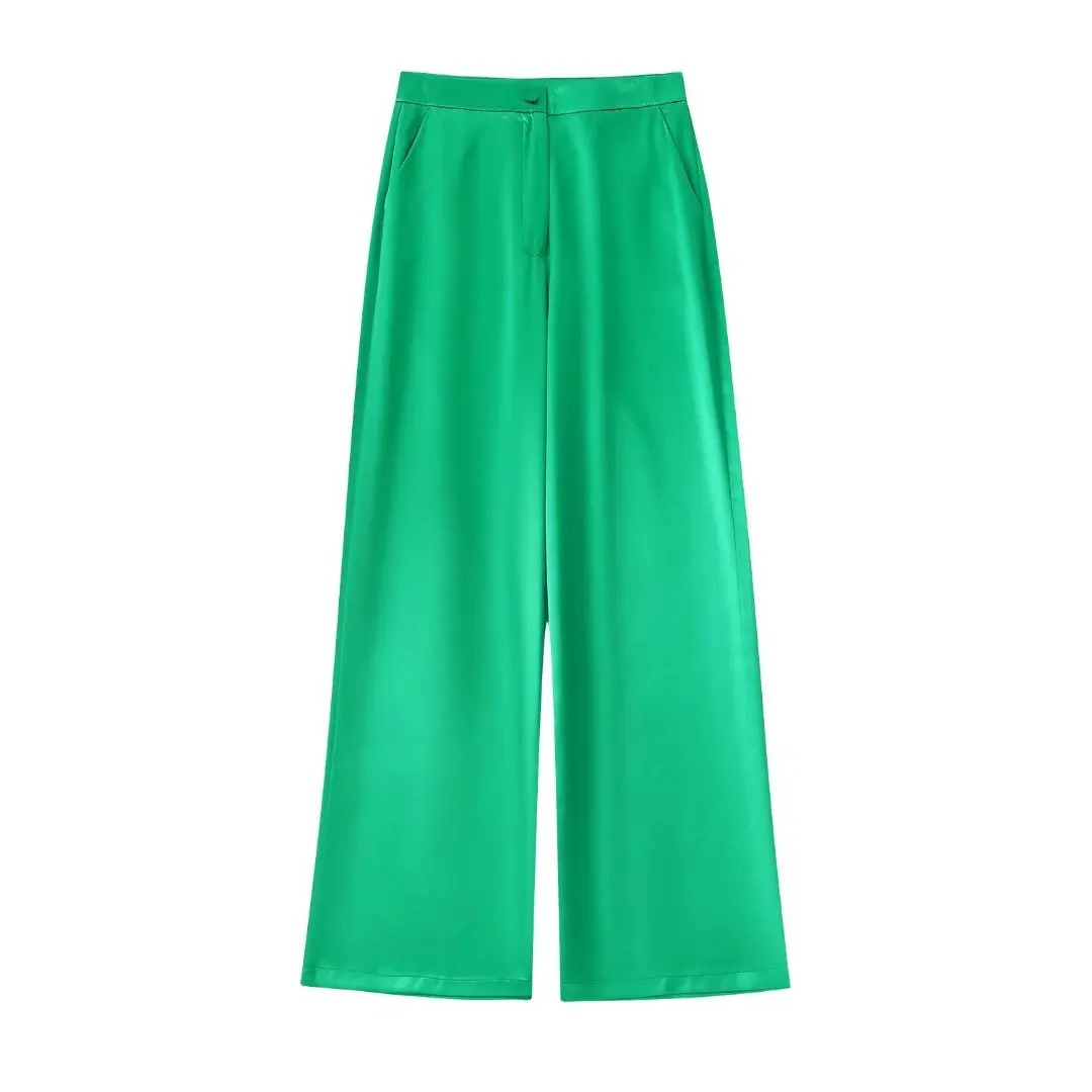 2022 Women Chic Fashion Satin Straight Wine Red Color Loose Pants Vintage High Waist Zipper Pocket Wide-legged Pants Trousers Mu
2022 Women Chic Fashion Satin Straight Wine Red Color Loose Pants Vintage High Waist Zipper Pocket Wide-legged Pants Trousers Mu