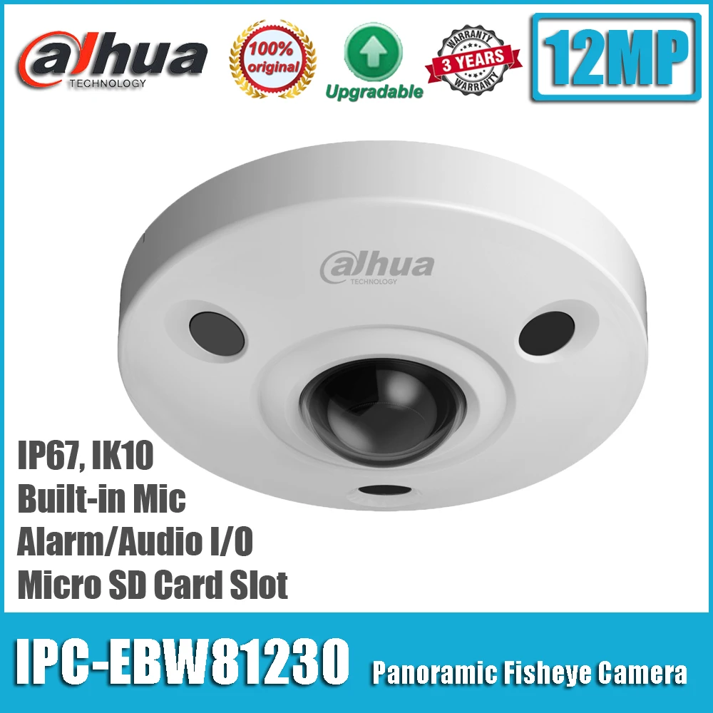 Original Dahua IPC-EBW81230 12MP POE IP67 IK10 Built-in Mic Panoramic Network IR Fisheye Camera EBW81230
Original Dahua IPC-EBW81230 12MP POE IP67 IK10 Built-in Mic Panoramic Network IR Fisheye Camera EBW81230