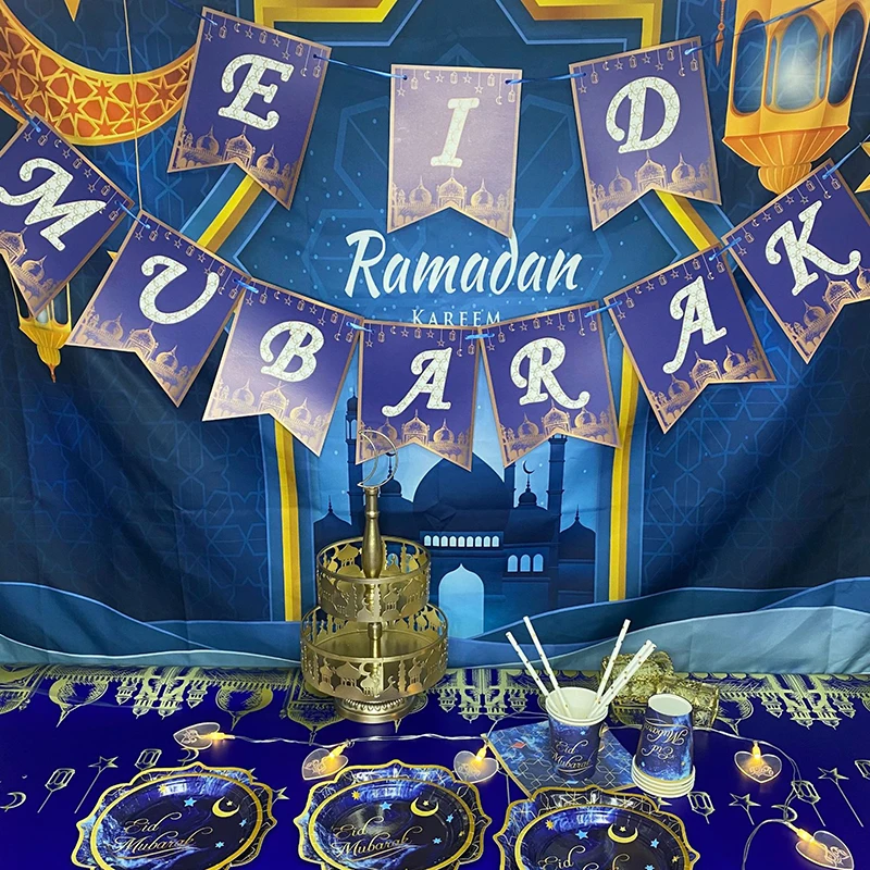 2022 Ramadan Home Decorations Party Supplies Muslim Eid Party Cutlery Disposable Hot Stamping Paper Plate Table Decorations Set
2022 Ramadan Home Decorations Party Supplies Muslim Eid Party Cutlery Disposable Hot Stamping Paper Plate Table Decorations Set