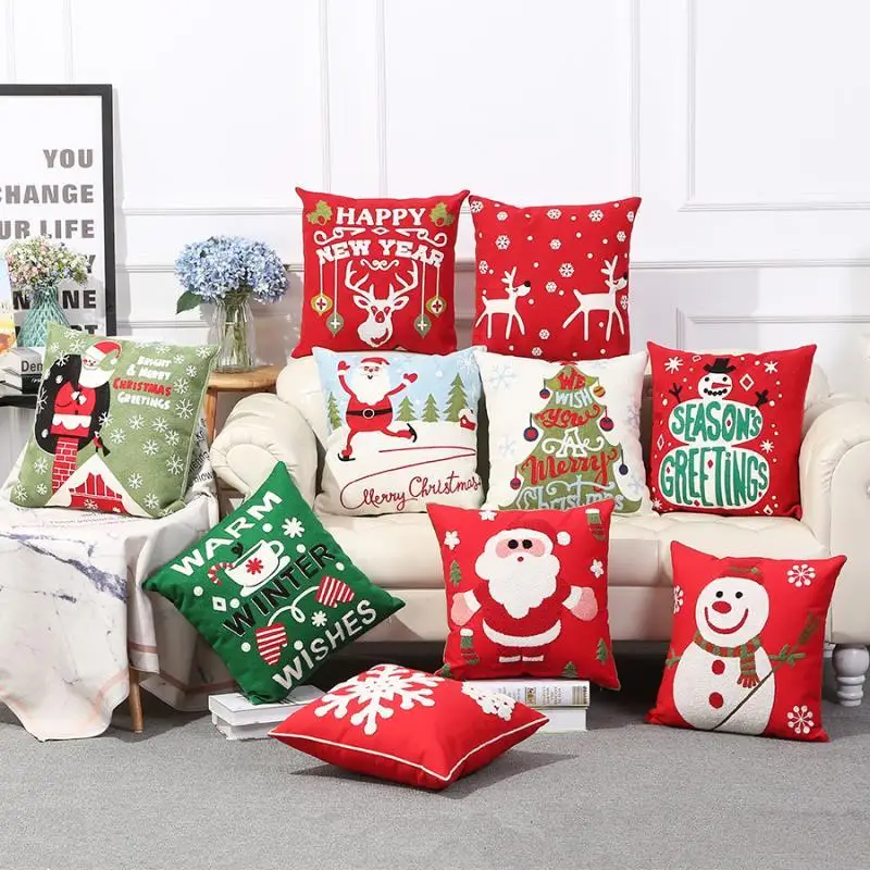 Embroidery Christmas Cushion Cover 45x45cm Santa Claus Xmas Tree Snowman Pillowcase Pillow Cover for Sofa Happy New Year Decor
Embroidery Christmas Cushion Cover 45x45cm Santa Claus Xmas Tree Snowman Pillowcase Pillow Cover for Sofa Happy New Year Decor