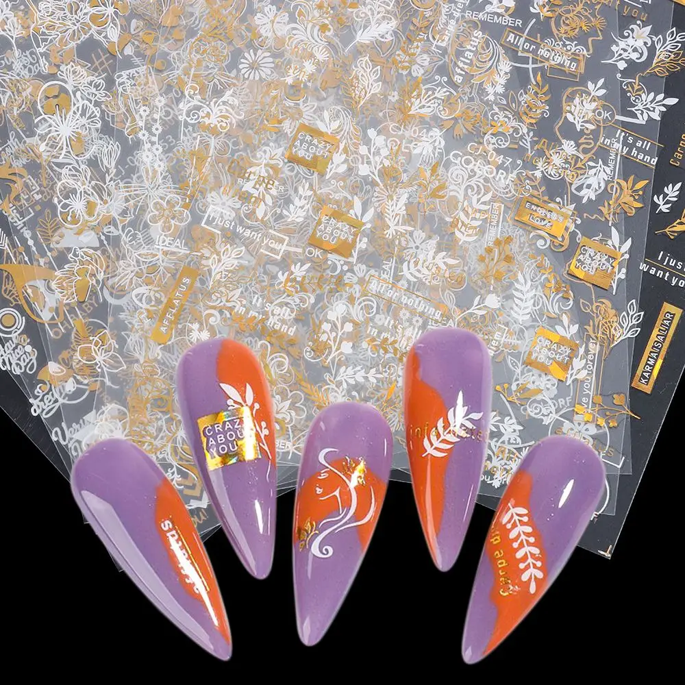 Nail Art Decor Geometry Adhesive Decal Simple White Gold Holographic Nail Stickers 3D Bronzing Flowers
Nail Art Decor Geometry Adhesive Decal Simple White Gold Holographic Nail Stickers 3D Bronzing Flowers