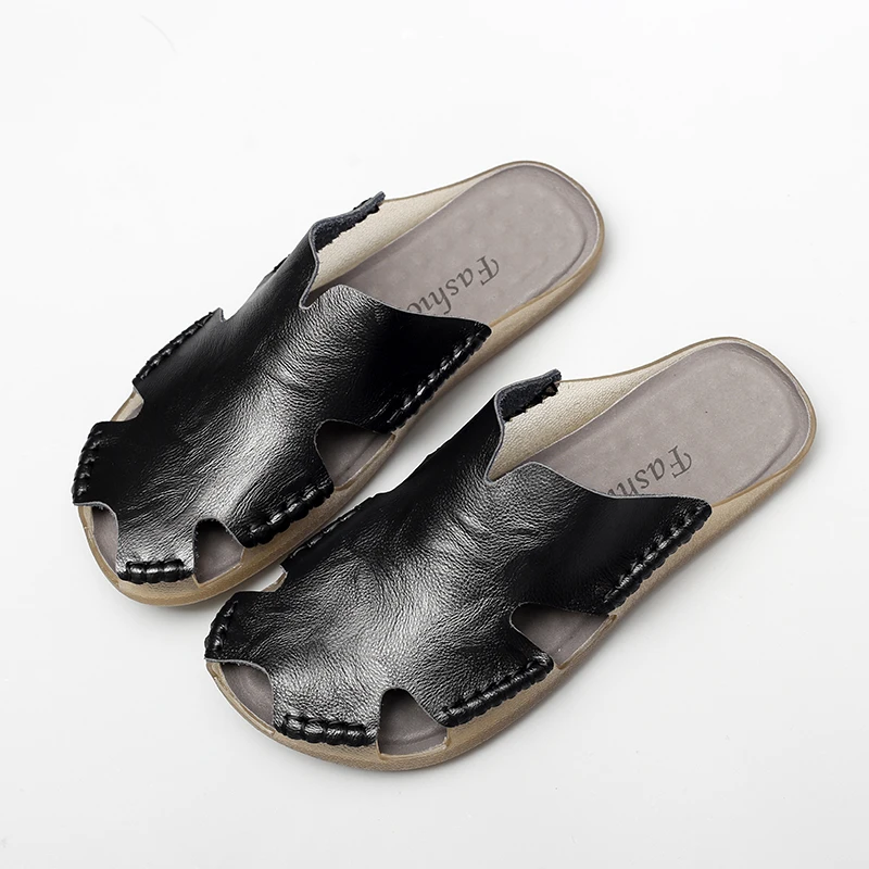 Summer Genuine Leather Men's Sandals Classic Breathable Slip-On Sandals Men Casual Beach Shoes Outdoor Slippers Plus Size 38-46
Summer Genuine Leather Men's Sandals Classic Breathable Slip-On Sandals Men Casual Beach Shoes Outdoor Slippers Plus Size 38-46