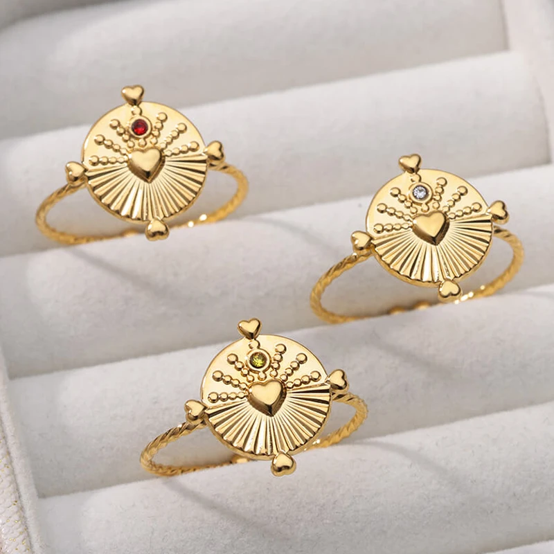 Zircon Geometric Heart Rings for Women Open Adjustable Stainless Steel Ring Fashion Aesthetic Wedding Jewelry Gift bague femme
Zircon Geometric Heart Rings for Women Open Adjustable Stainless Steel Ring Fashion Aesthetic Wedding Jewelry Gift bague femme