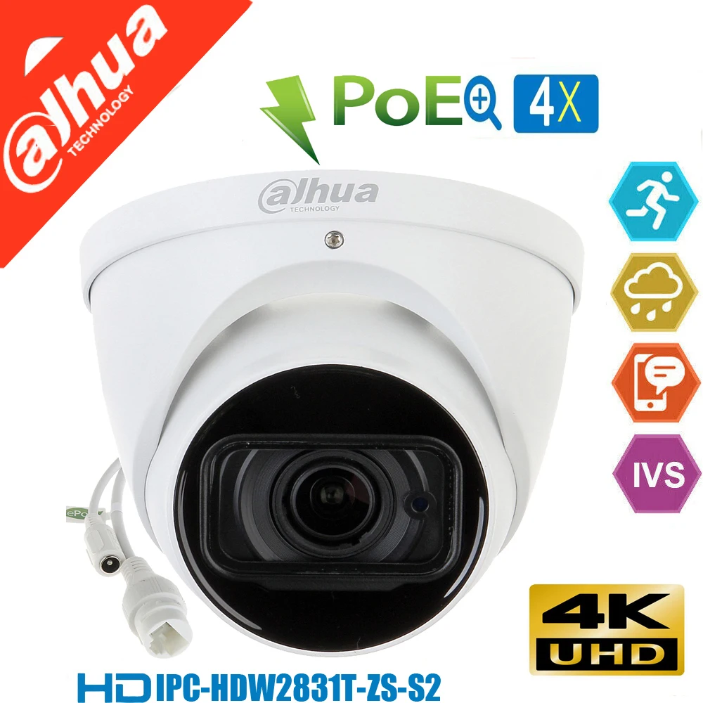 

Mutil language dahua IPC-HDW2831T-ZS-S2 8MP 4K Lite IR Vari-focal Eyeball Network Camera DH-IPC-HDW2831T-ZS-S2 4X IR IP camera