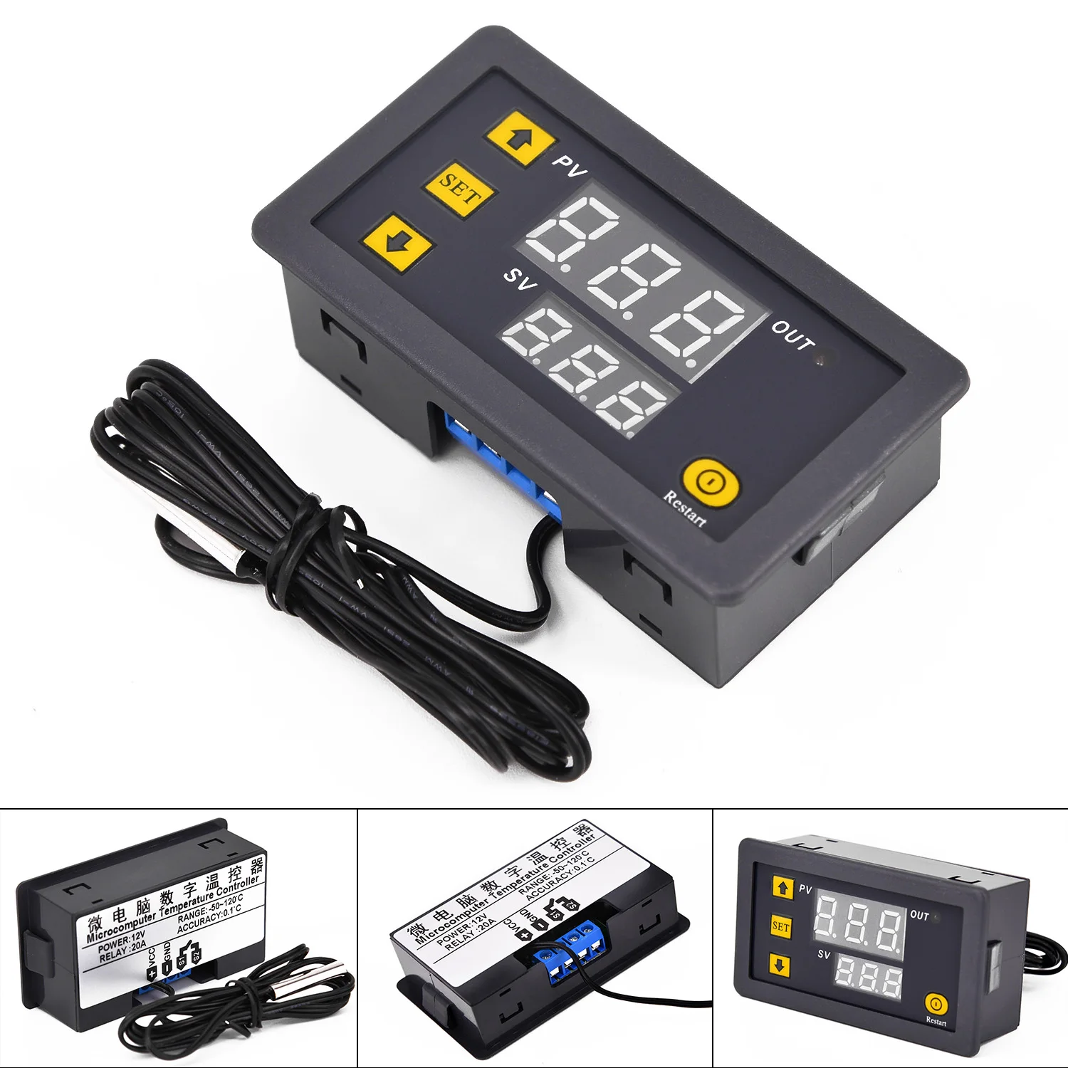 1 Pc Temperature Controller DC 12V LED Digital Thermostat Temp Sensor Control Relay Waterproof Sensor Accessories 79*43*26mm
1 Pc Temperature Controller DC 12V LED Digital Thermostat Temp Sensor Control Relay Waterproof Sensor Accessories 79*43*26mm