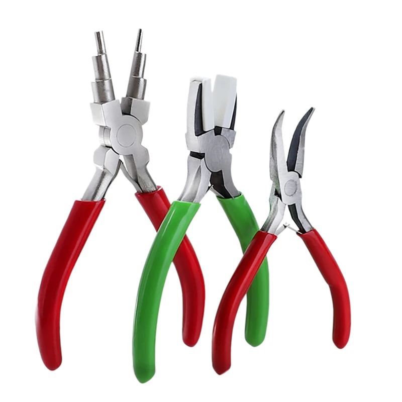 3 Pcs Jewelry Pliers Set Includes 6-In-1 Buckle Ring Pliers, Nylon Nose Pliers, Curved Nose Pliers, for Jewelry Making
3 Pcs Jewelry Pliers Set Includes 6-In-1 Buckle Ring Pliers, Nylon Nose Pliers, Curved Nose Pliers, for Jewelry Making
