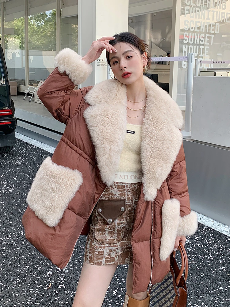 2023 Luxury Winter Down Jacket Women Coat Fur Real Lambswool Big Fur Collar Warm Puffer Outerwear Fashion
2023 Luxury Winter Down Jacket Women Coat Fur Real Lambswool Big Fur Collar Warm Puffer Outerwear Fashion