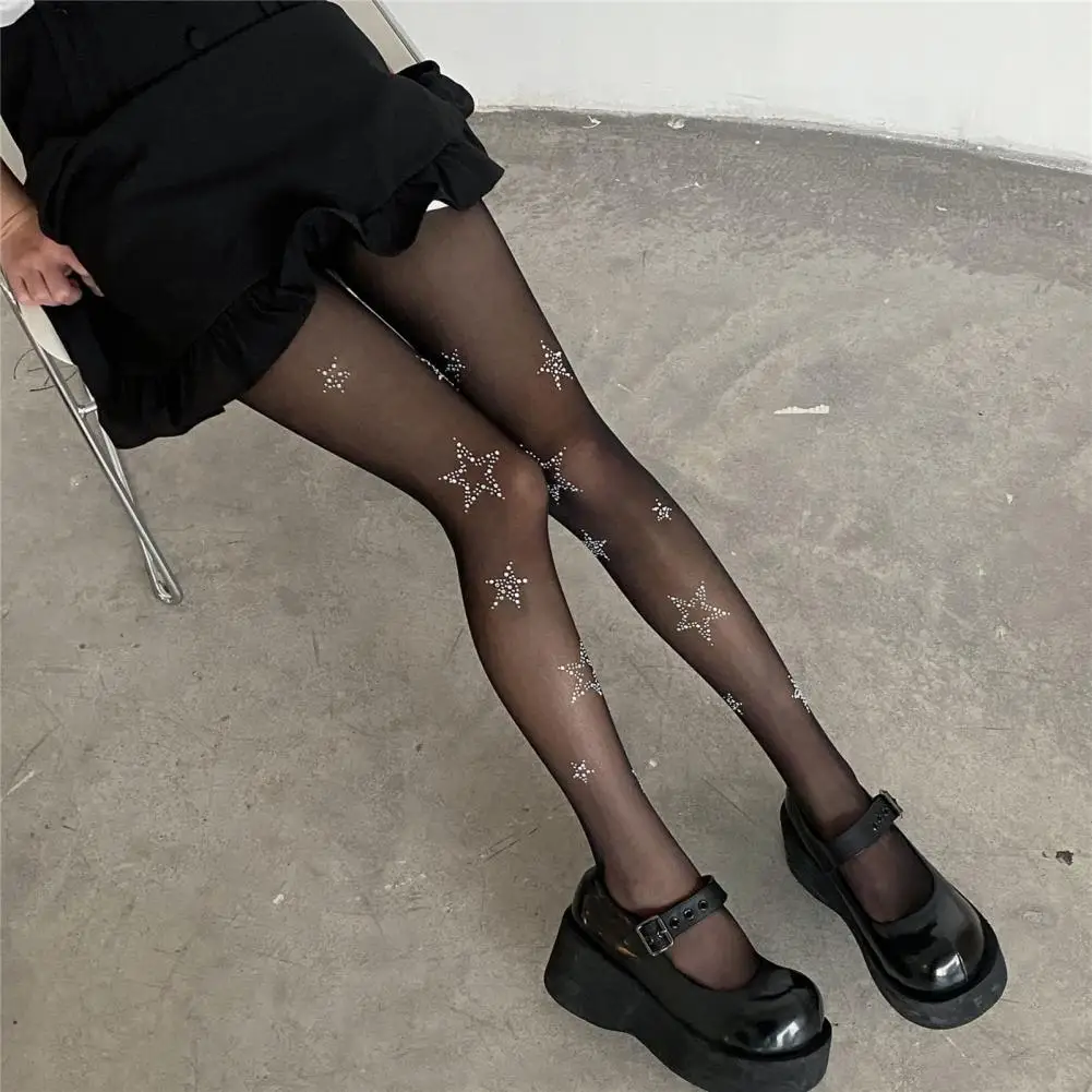 See-through Women Pantyhose Sexy Rhinestone Star Pattern Stocking Costume Accessories JK Lolita Tight Fishnet Pantyhose 스타킹
See-through Women Pantyhose Sexy Rhinestone Star Pattern Stocking Costume Accessories JK Lolita Tight Fishnet Pantyhose 스타킹