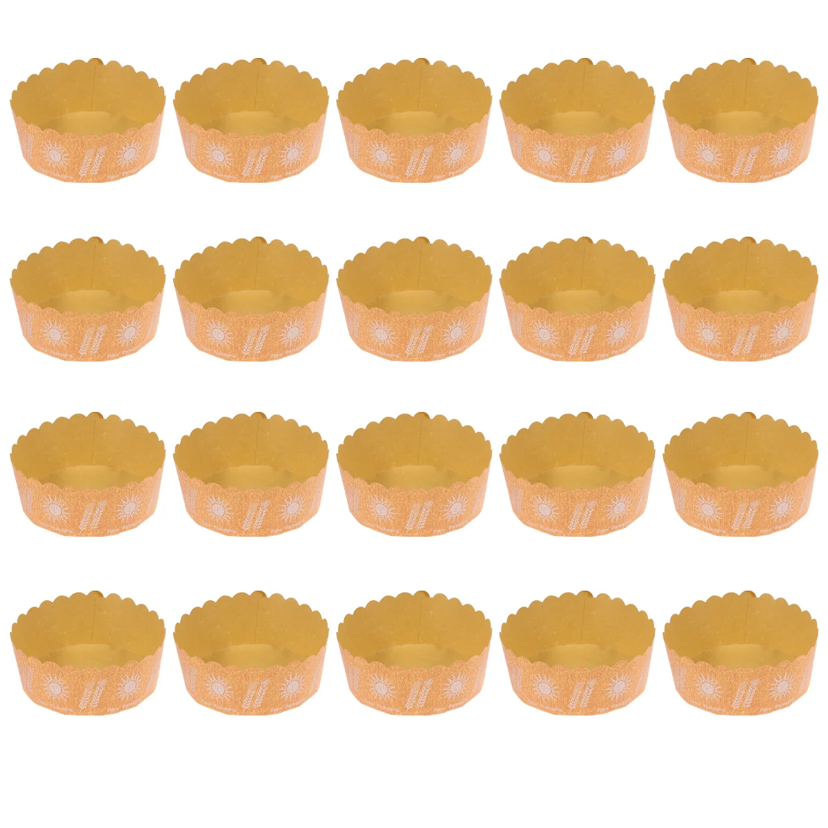 

90PCS Natural Cupcake Liners Kraft Paper Cups Large Sunflower Pattern Cupcake Pastry Muffin Holders 6 Inches for Dessert