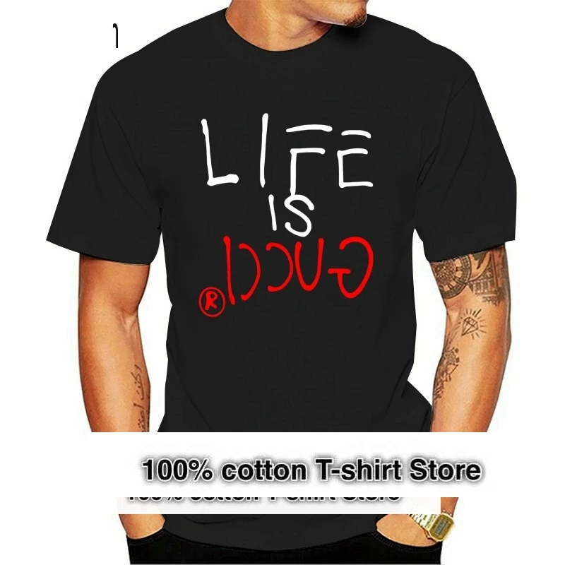 

Забавная футболка life_is_gucie_хлопковая одежда в стиле хип-хоп с надписью для мужчин летняя новая стильная печать на искусственных размерах