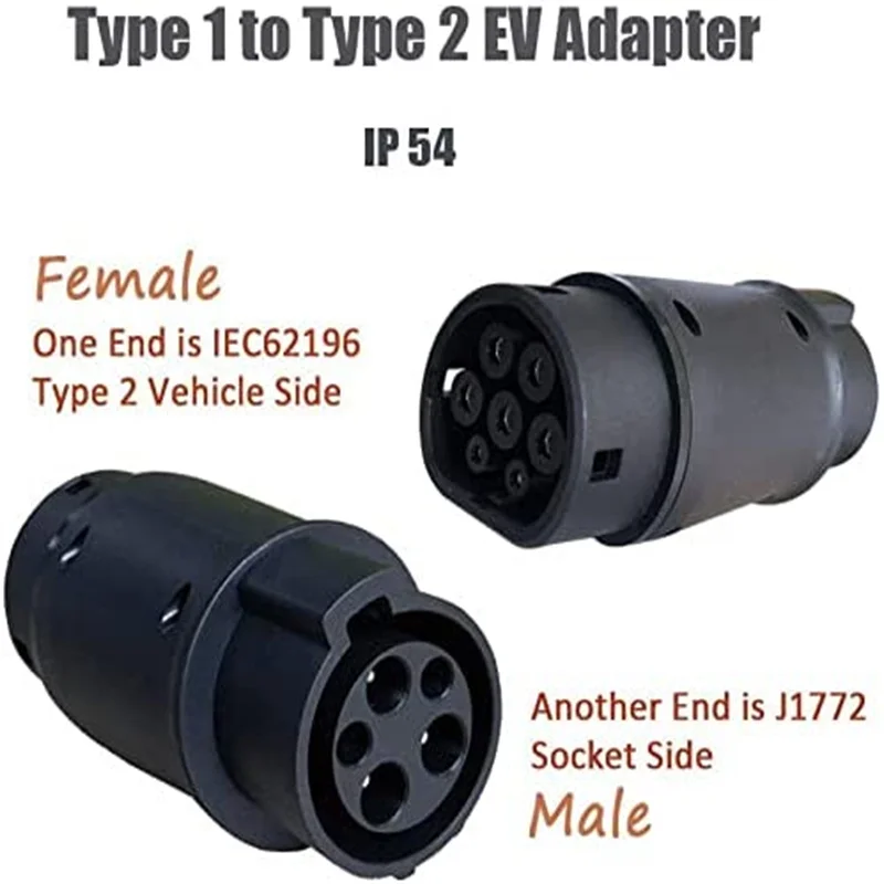 Адаптер для электромобилей типа 2 на тип 1, зарядные устройства Sae J1772 на IEC62196 16A и 32A
Адаптер для электромобилей типа 2 на тип 1, зарядные устройства Sae J1772 на IEC62196 16A и 32A