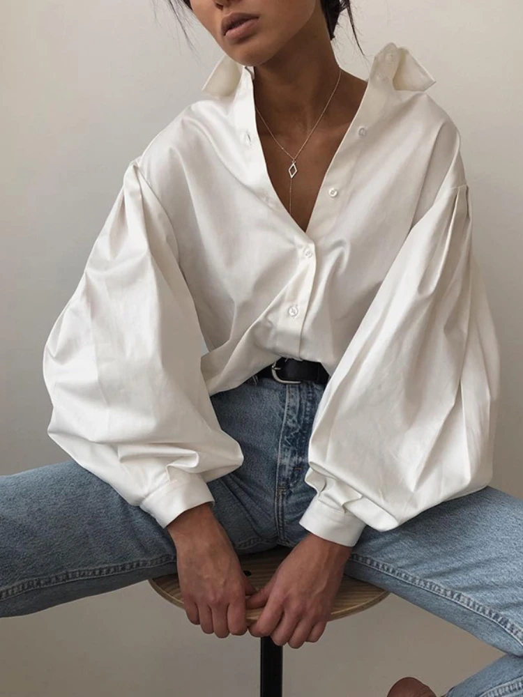 2022 Spring Summer Women's Long Sleeve T Shirt Female Fashion Latern Sleeve Button Solid Color Black Sexy Blouse Tops
2022 Spring Summer Women's Long Sleeve T Shirt Female Fashion Latern Sleeve Button Solid Color Black Sexy Blouse Tops