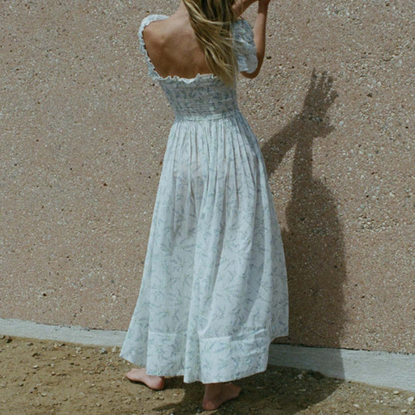 Ladies Summer Long Dress Flower Printed Women Elegant Maxi Dress Square Neck Loose Fit Pastoral Style Vacation Outfit
Ladies Summer Long Dress Flower Printed Women Elegant Maxi Dress Square Neck Loose Fit Pastoral Style Vacation Outfit