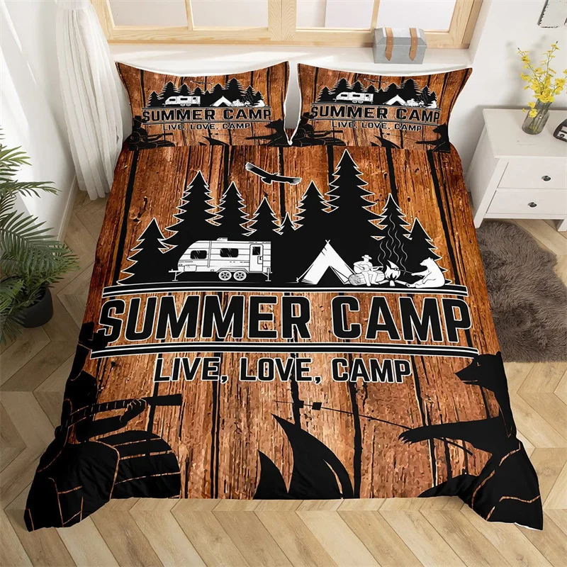 Camping Duvet Cover King Camper Guitar Barbecue Bedding Set Vintage Wood Quilt Cover Microfiber Jungle Tree Eagle Animal Bed Set
Camping Duvet Cover King Camper Guitar Barbecue Bedding Set Vintage Wood Quilt Cover Microfiber Jungle Tree Eagle Animal Bed Set