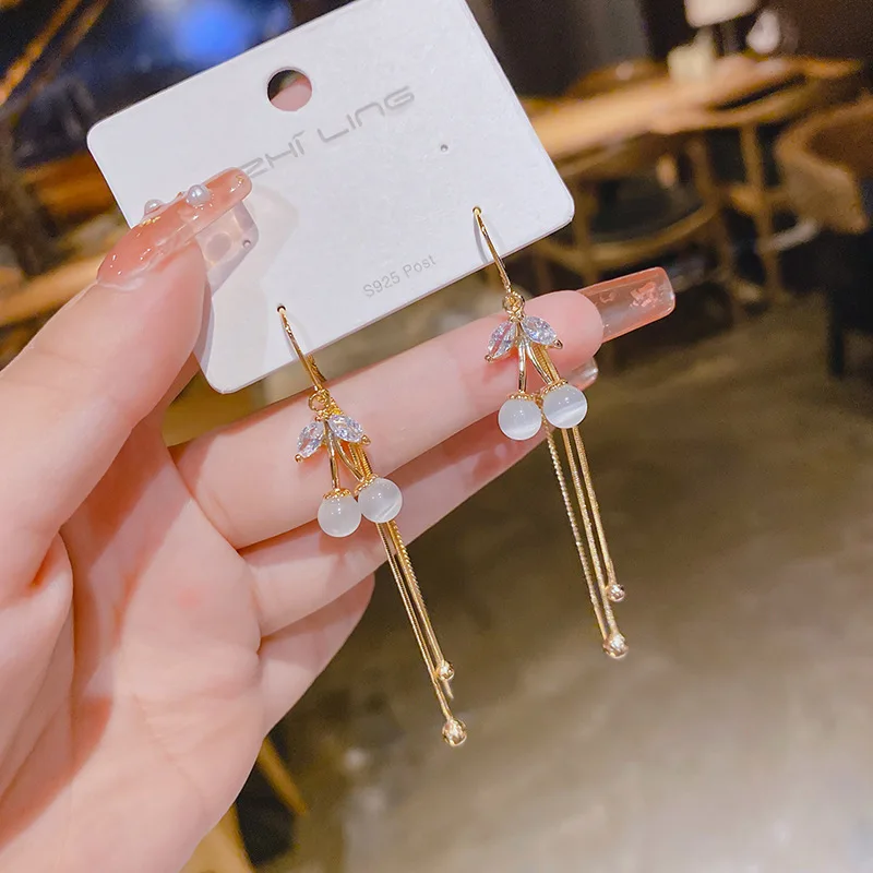 Zircon Drop Tassel Earrings Long Earrings Live New Temperament Personality Joker Opal Earrings Statement Earrings Drop Earrings
Zircon Drop Tassel Earrings Long Earrings Live New Temperament Personality Joker Opal Earrings Statement Earrings Drop Earrings