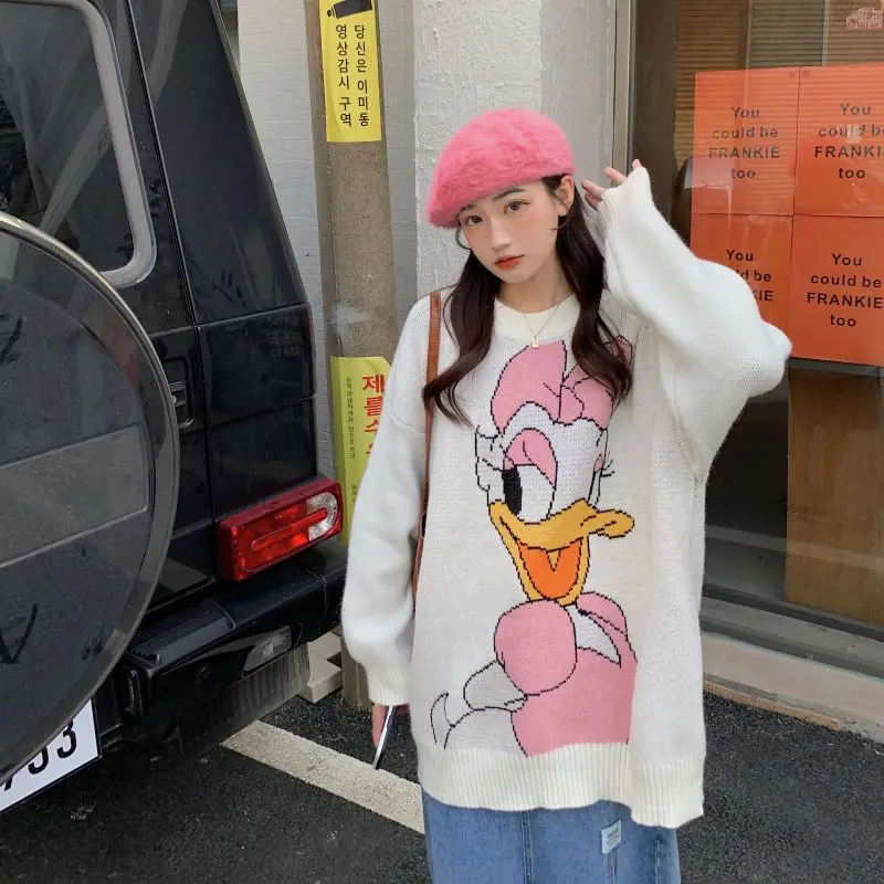 Disney Donald Duck Long Sleeve Autumn Winter Cardigan Jumper Tops Turtleneck Pullovers Casual Sweaters Women Loose Sweater Girl
Disney Donald Duck Long Sleeve Autumn Winter Cardigan Jumper Tops Turtleneck Pullovers Casual Sweaters Women Loose Sweater Girl