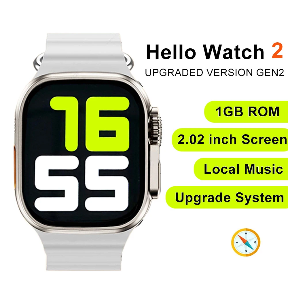 NEW Hello Watch 2 Smart Watch 2.02 Inch Screen Ultra Upgraded 1GB 49mm Wireless Charging Compass Bluetooth Call NFC Smartwatch
NEW Hello Watch 2 Smart Watch 2.02 Inch Screen Ultra Upgraded 1GB 49mm Wireless Charging Compass Bluetooth Call NFC Smartwatch