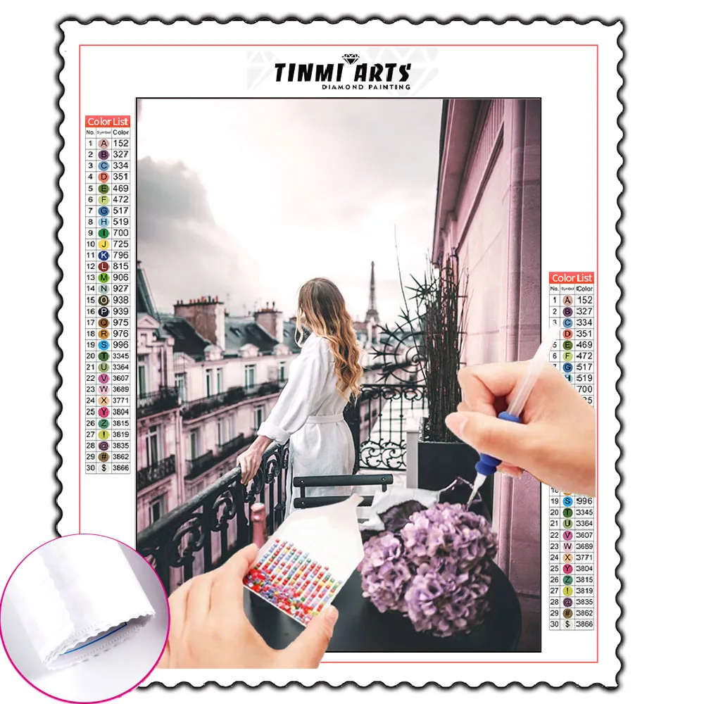 Street Paris Tower Rose Flower Girl Fashion Art 5D DIY Poured Diamond Painting Kits Scalloped Edge Nordic For Living Room Decor 
Street Paris Tower Rose Flower Girl Fashion Art 5D DIY Poured Diamond Painting Kits Scalloped Edge Nordic For Living Room Decor