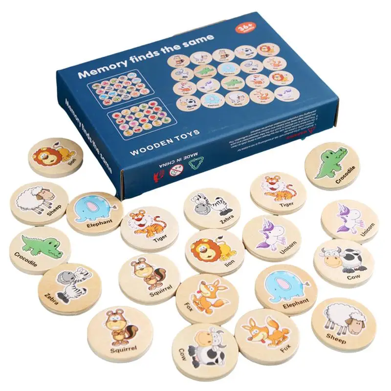 Memory Matching Game Wooden Toys Educational Memory Card Matching Games Preschool Toddler Memory Games For Kids 
Memory Matching Game Wooden Toys Educational Memory Card Matching Games Preschool Toddler Memory Games For Kids