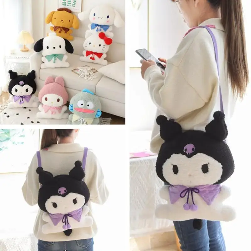 Sanrio Cartoon Cinnamoroll Kuromi My Melody Cute Plush Pillow Backpack Shoulder Bag Anime Collection Room Decor Gift for Kids
Sanrio Cartoon Cinnamoroll Kuromi My Melody Cute Plush Pillow Backpack Shoulder Bag Anime Collection Room Decor Gift for Kids