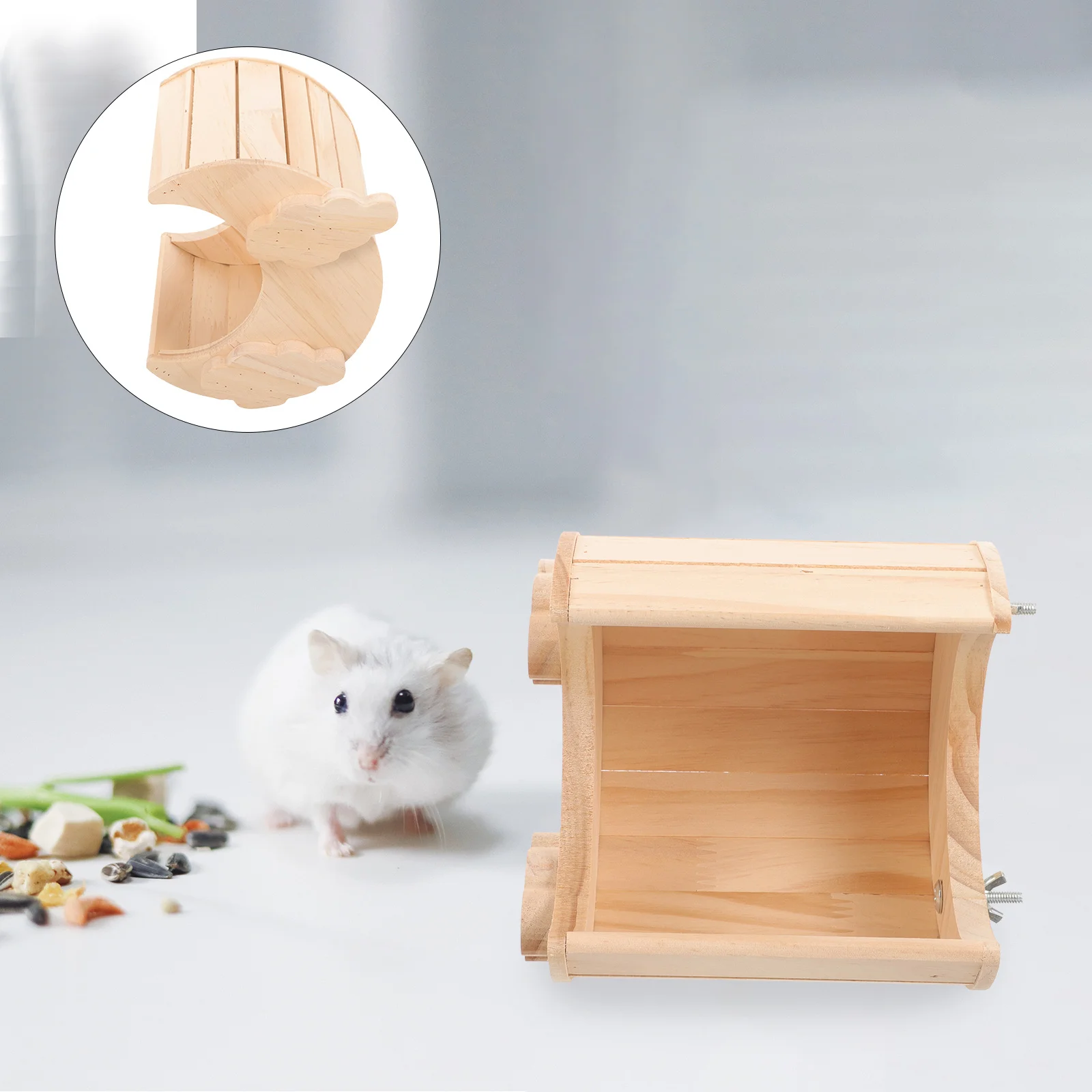 

Adorable Rat House Wood Hut Hamster Cage Supply Wear-resistant Wooden Hideout Pet Houses And Hideouts