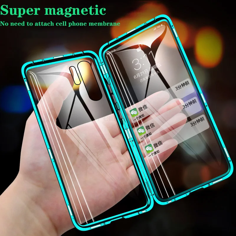 

Магнитный металлический двухсторонний стеклянный чехол для телефона Huawei Honor P40 P30 P20 Pro Mate 30 20 10 Lite 8X 9X Y9 P Smart Z 2019, чехол