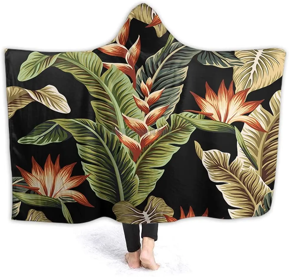 Tropical Floral Hawaiian Foliage Banana Leaf 40x50 Inch Wearable Blanket Hoodie Soft Warm Comfy Plush Hooded Blanket
Tropical Floral Hawaiian Foliage Banana Leaf 40x50 Inch Wearable Blanket Hoodie Soft Warm Comfy Plush Hooded Blanket