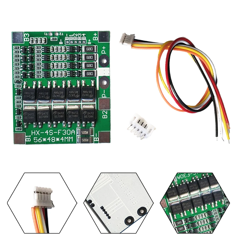 4S 30A 14.8V Li-Ion Lithium Battery Protection Board Battery Equalizer Balance Board For Power Motors Above 550
4S 30A 14.8V Li-Ion Lithium Battery Protection Board Battery Equalizer Balance Board For Power Motors Above 550
